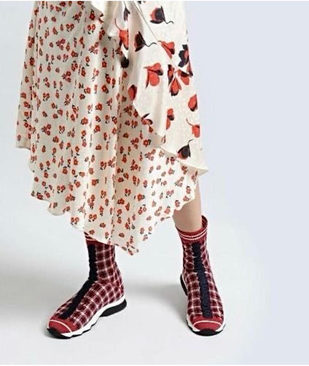 FENDI Красные текстильные кроссовки, фото 5