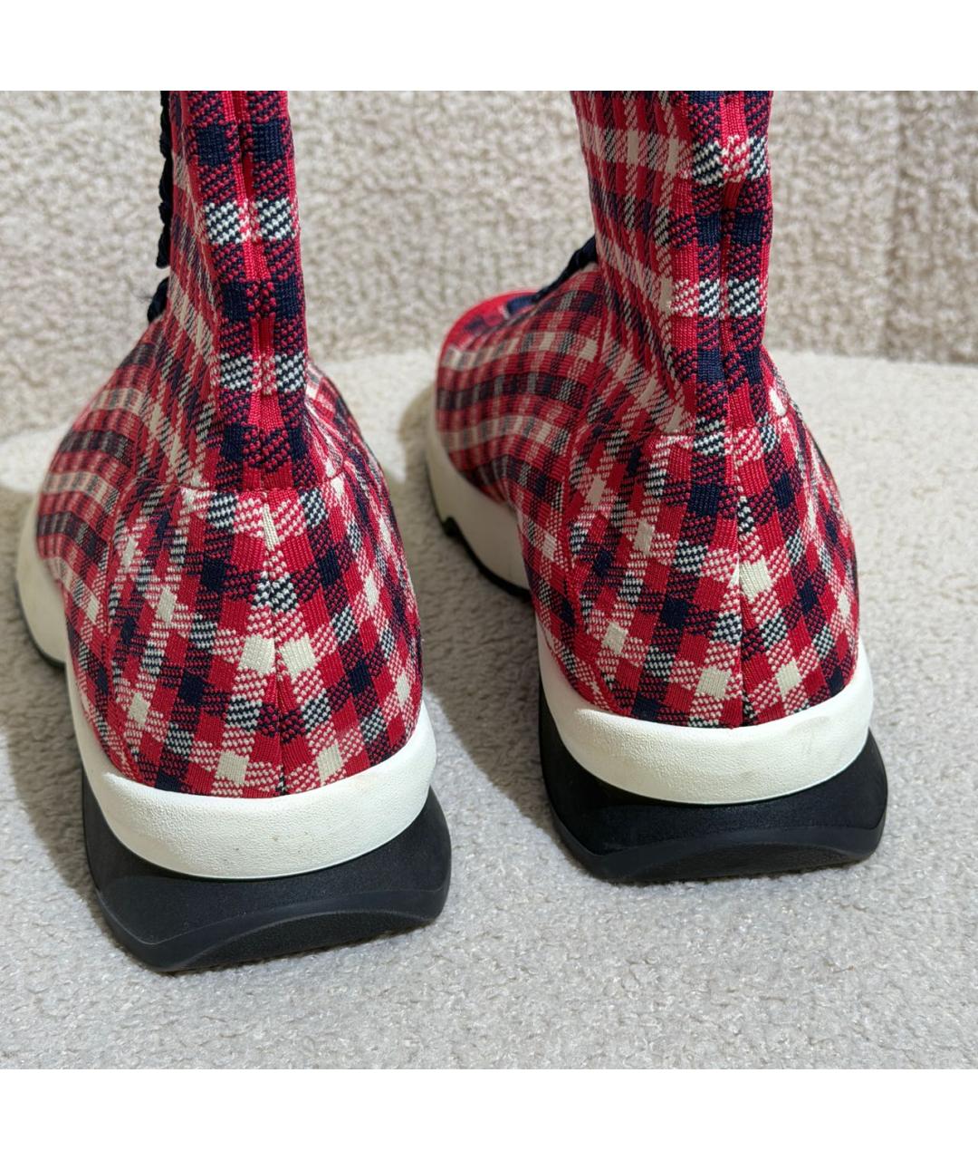 FENDI Красные текстильные кроссовки, фото 4