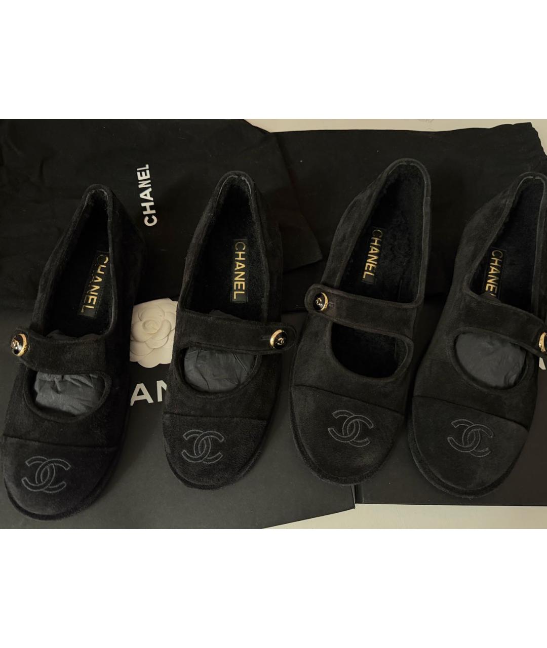 CHANEL Черные замшевые балетки, фото 3