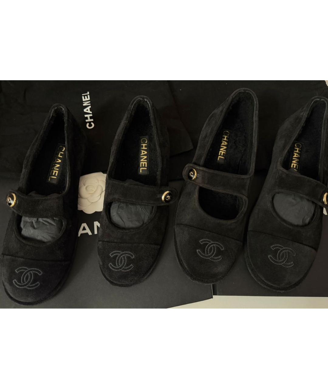 CHANEL Черные замшевые балетки, фото 2