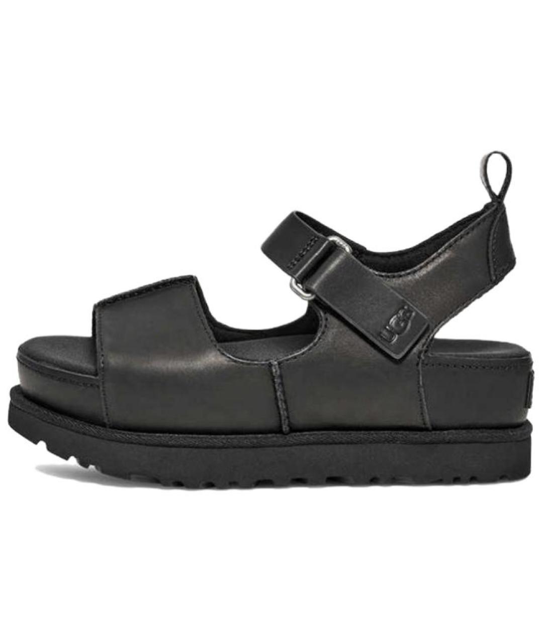 UGG AUSTRALIA Черные кожаные сандалии, фото 5