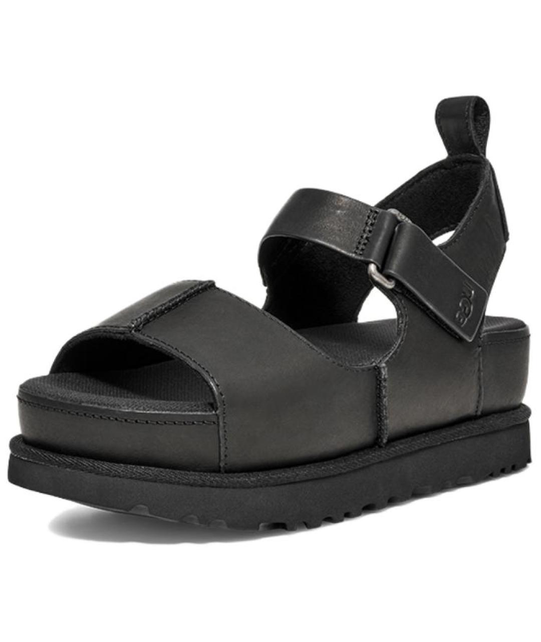 UGG AUSTRALIA Черные кожаные сандалии, фото 2