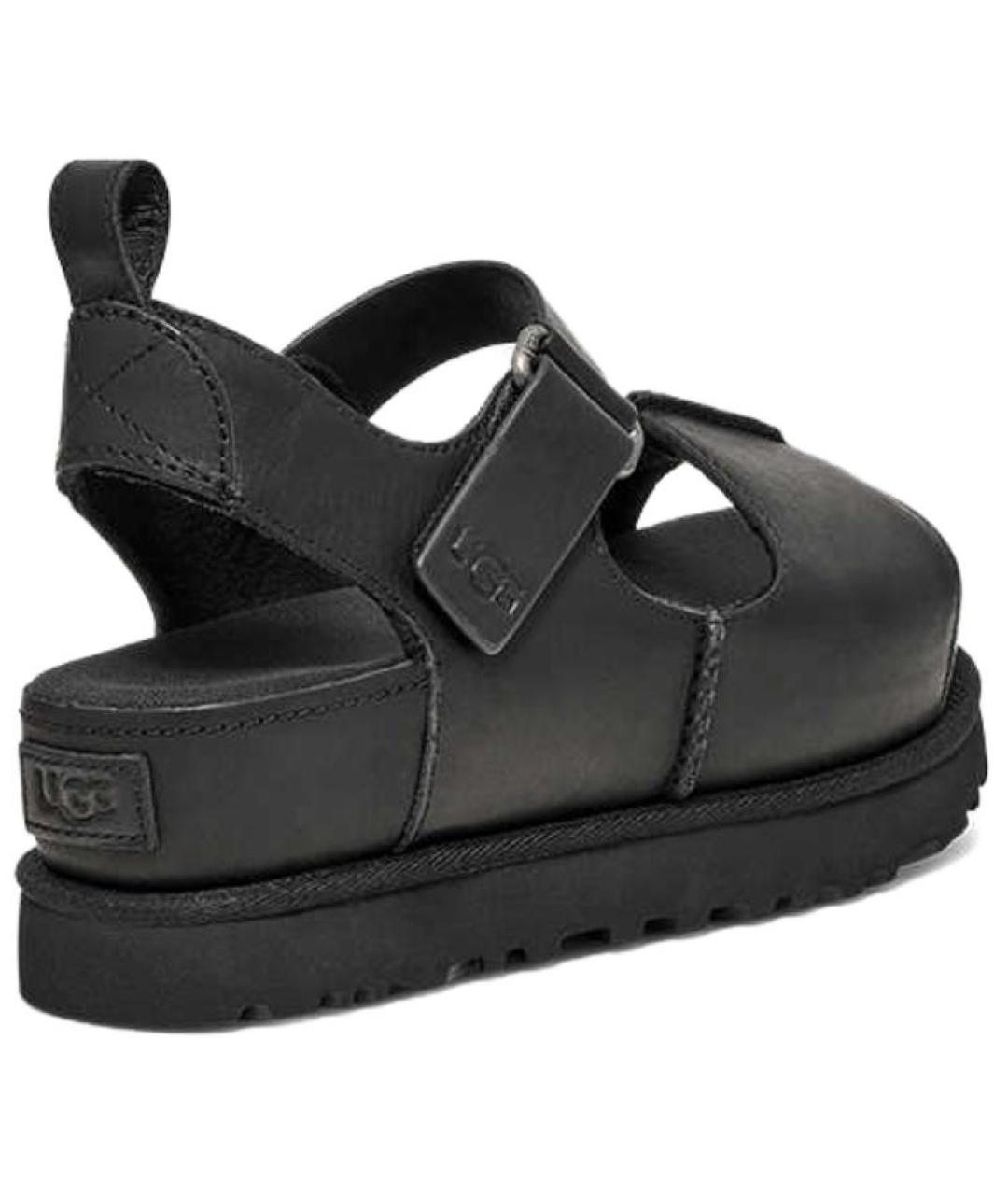 UGG AUSTRALIA Черные кожаные сандалии, фото 3