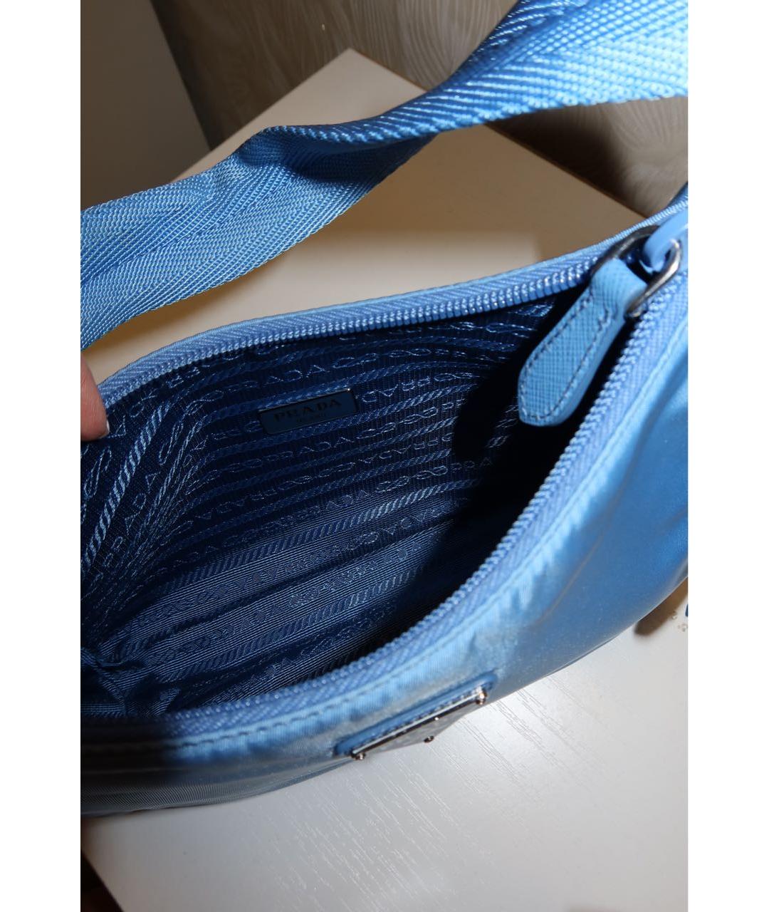 PRADA Синяя тканевая сумка с короткими ручками, фото 4