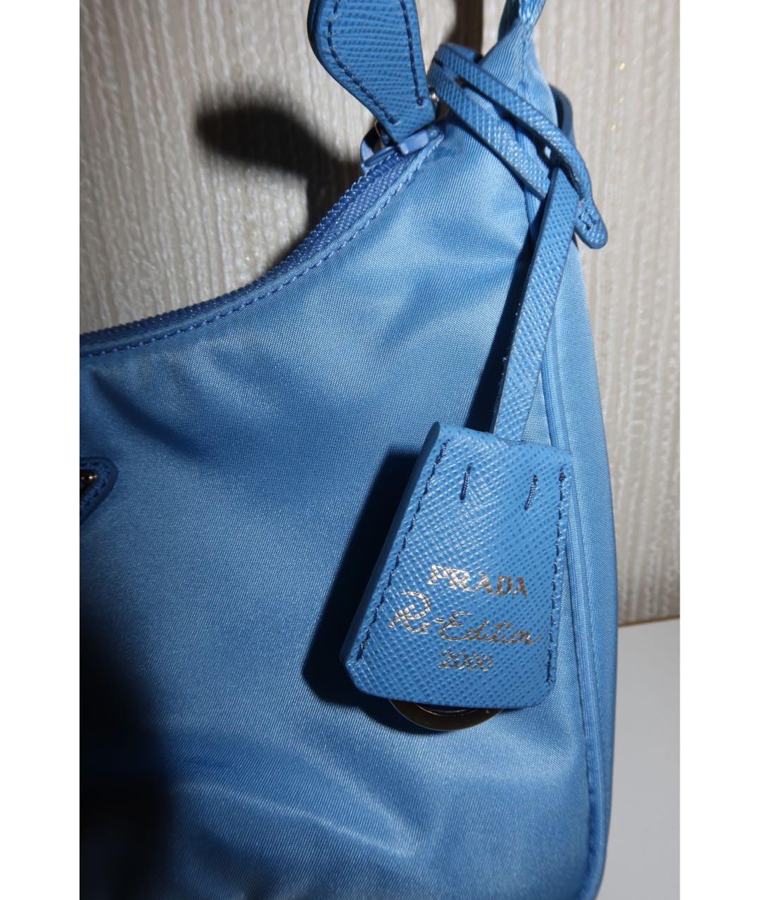 PRADA Синяя тканевая сумка с короткими ручками, фото 2