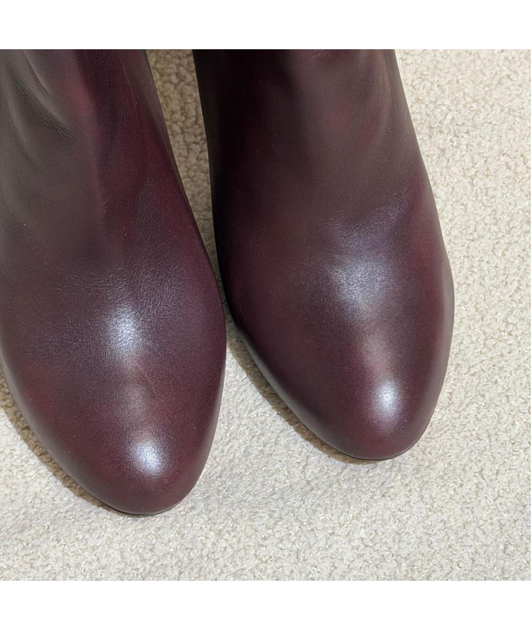 AQUAZZURA Бордовые кожаные сапоги, фото 3