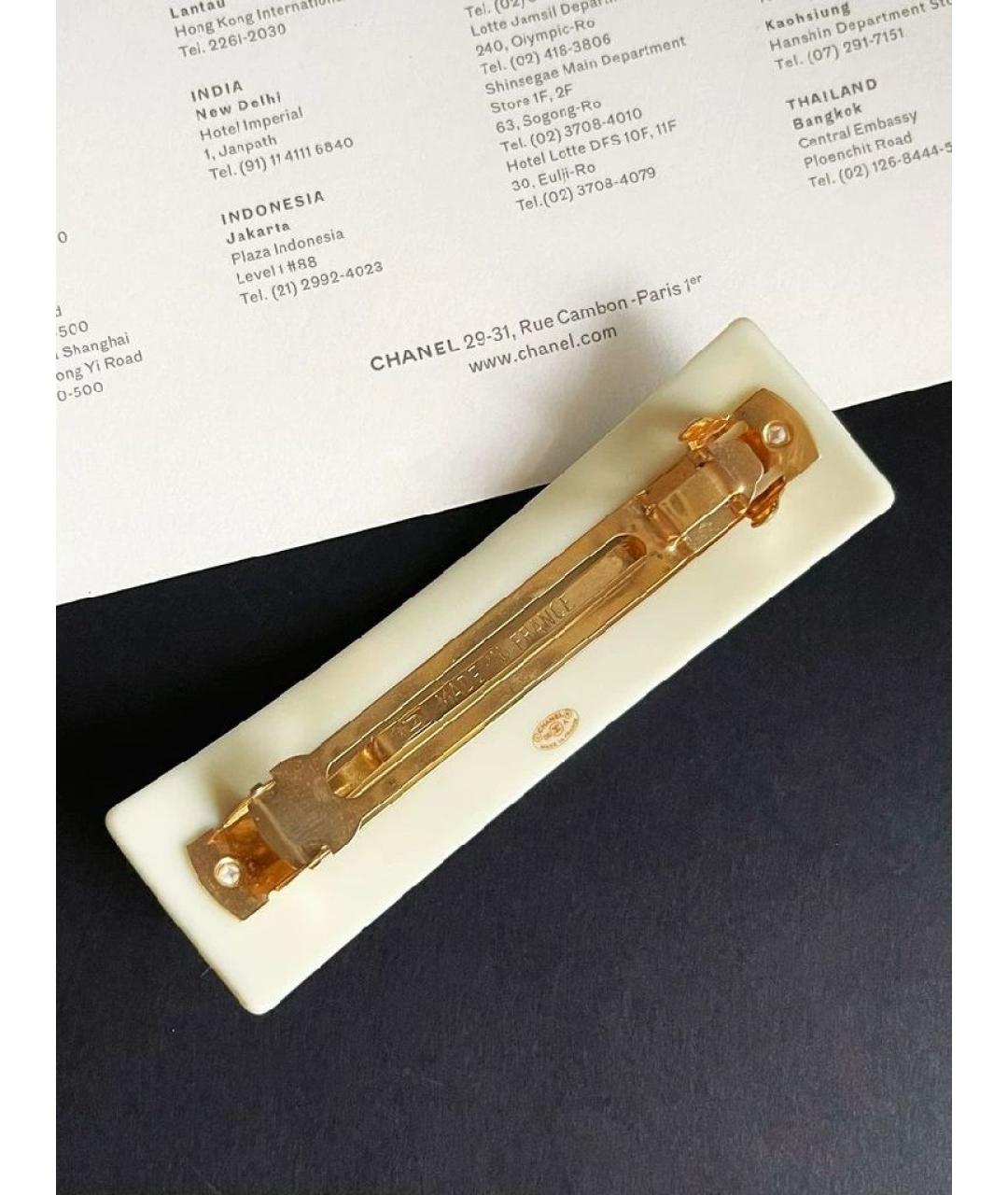 CHANEL Белая заколка, фото 5