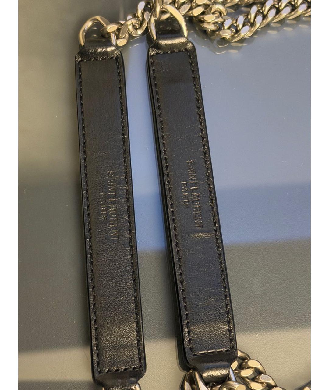 SAINT LAURENT Черная кожаная сумка через плечо, фото 4