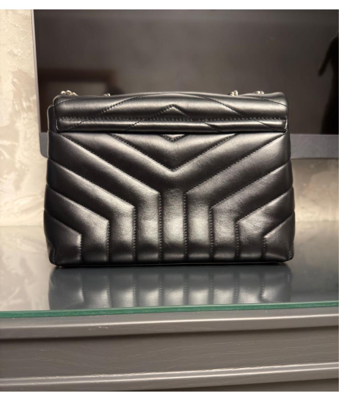 SAINT LAURENT Черная кожаная сумка через плечо, фото 2