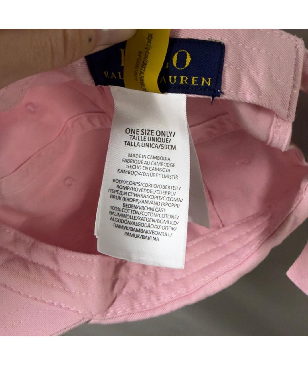 POLO RALPH LAUREN Розовая хлопковая кепка, фото 5