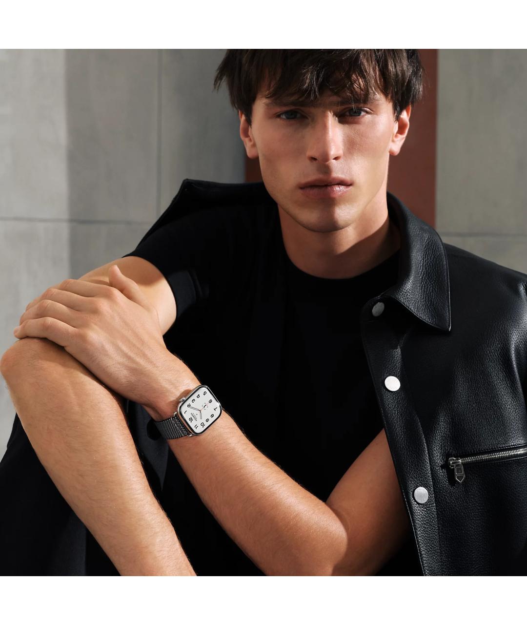 HERMES Серые титановые часы, фото 5