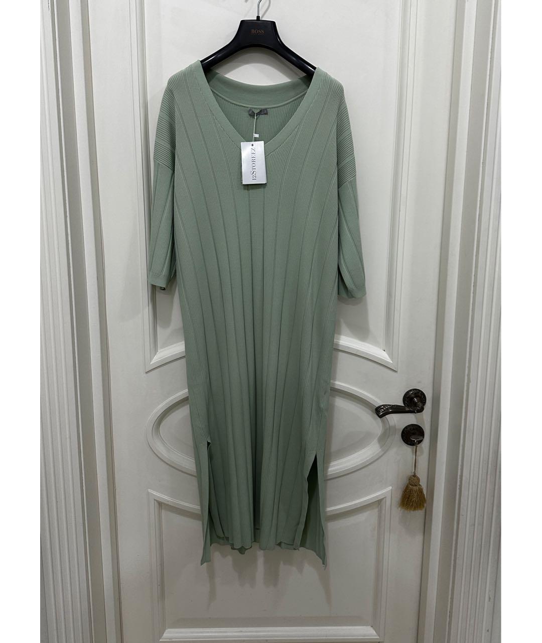 12 STOREEZ Зеленые вискозное повседневное платье, фото 5