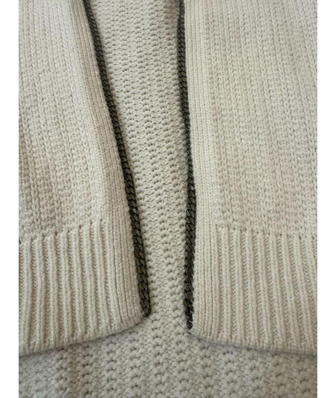 SAINT LAURENT Бежевый шерстяной кардиган, фото 3