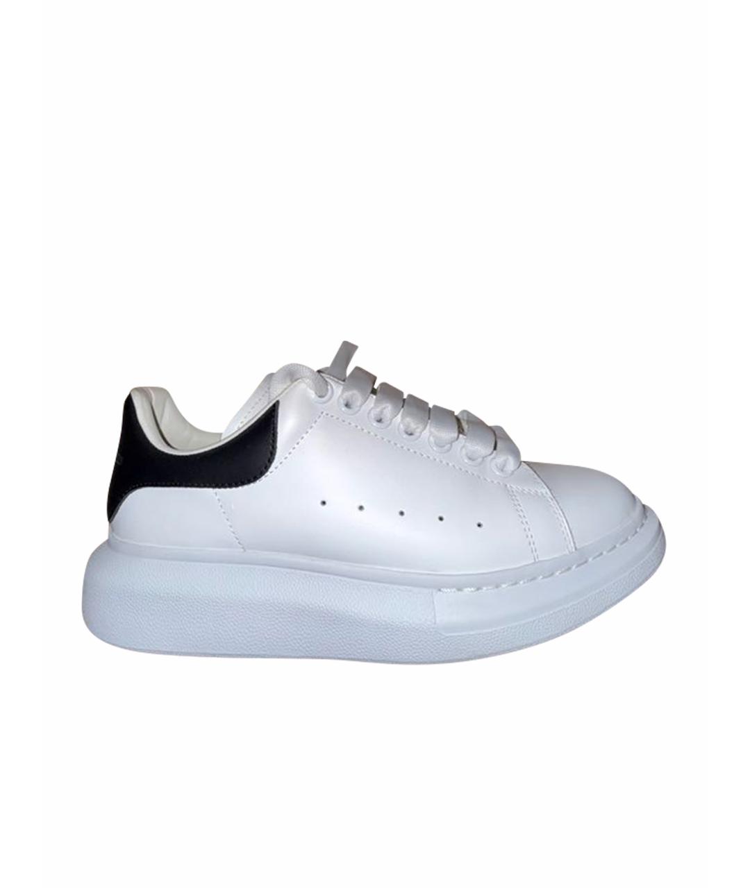 ALEXANDER MCQUEEN Белые кожаные кеды, фото 1