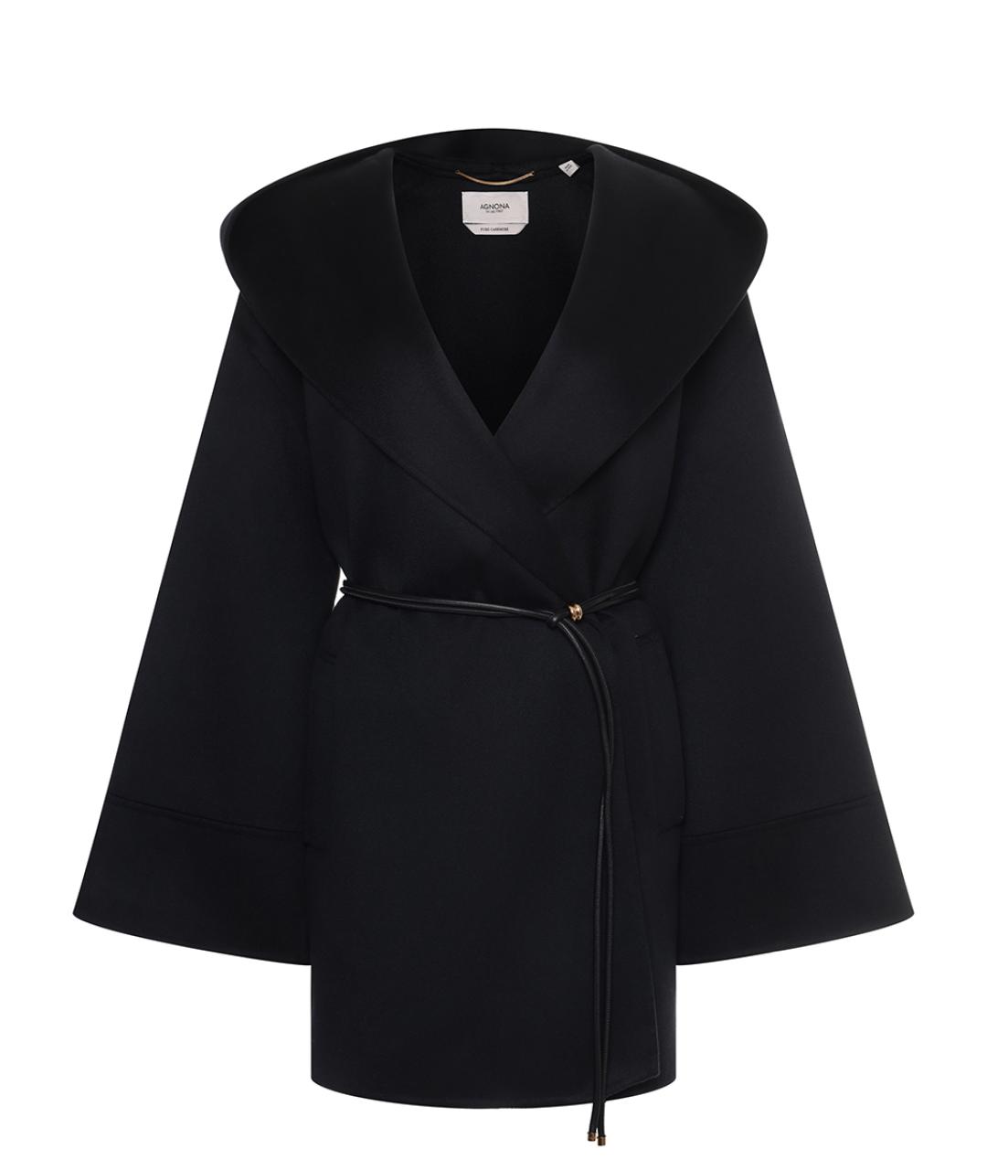 AGNONA Черное кашемировое пальто, фото 1