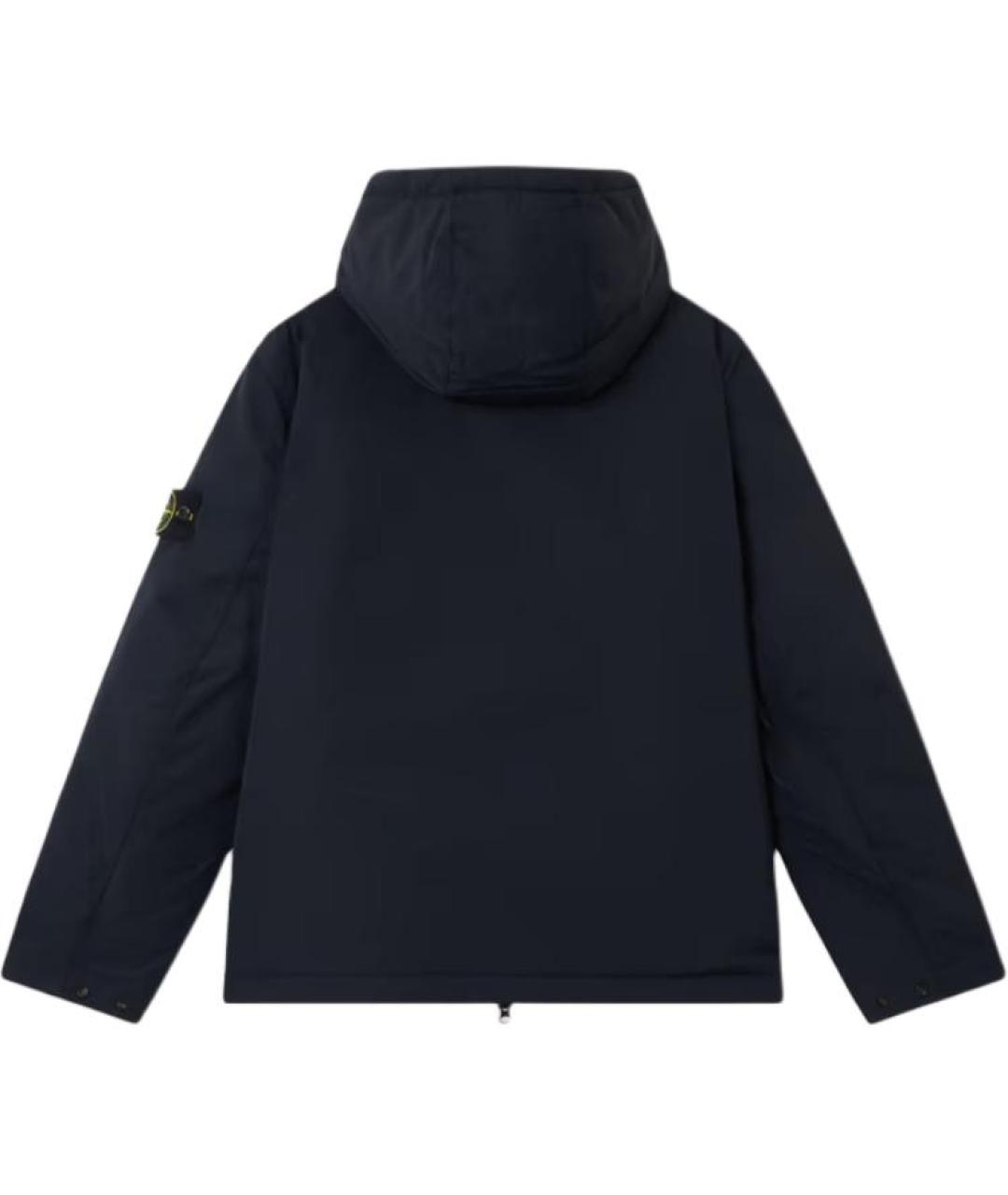 STONE ISLAND Темно-синий пуховик, фото 2