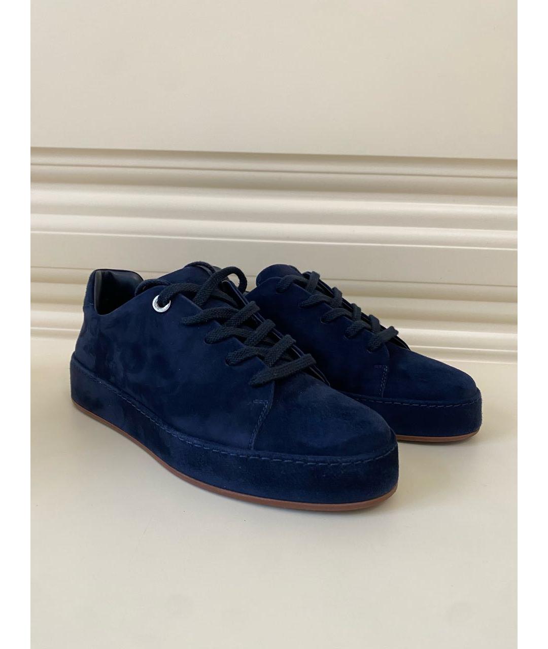 LORO PIANA Темно-синие замшевые кеды, фото 8