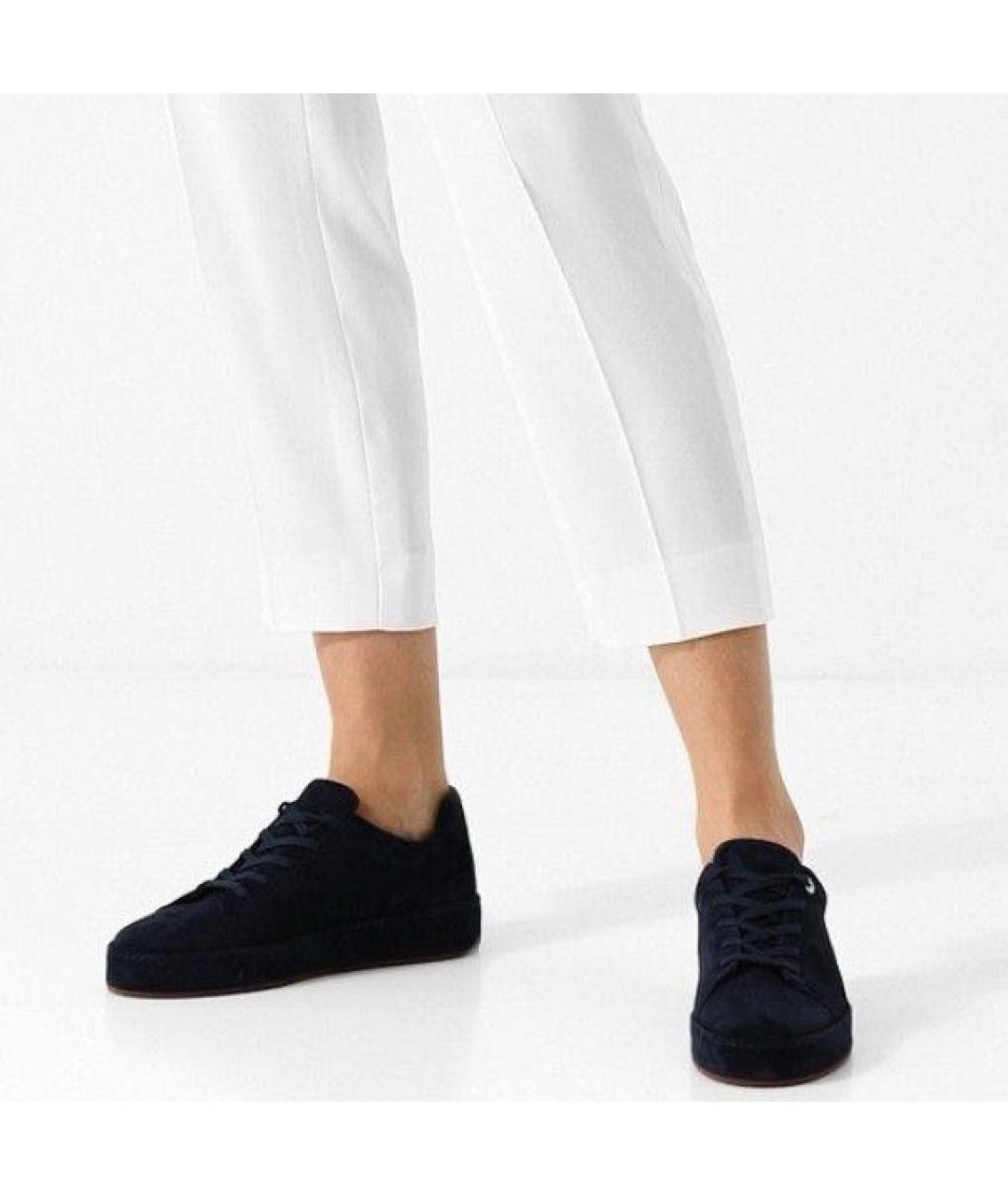 LORO PIANA Темно-синие замшевые кеды, фото 5