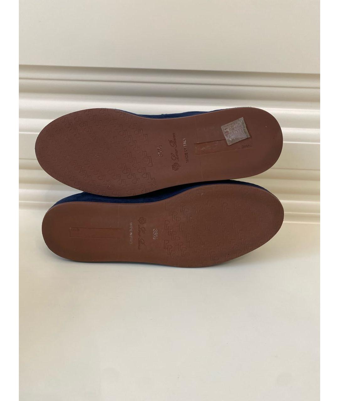 LORO PIANA Темно-синие замшевые кеды, фото 7