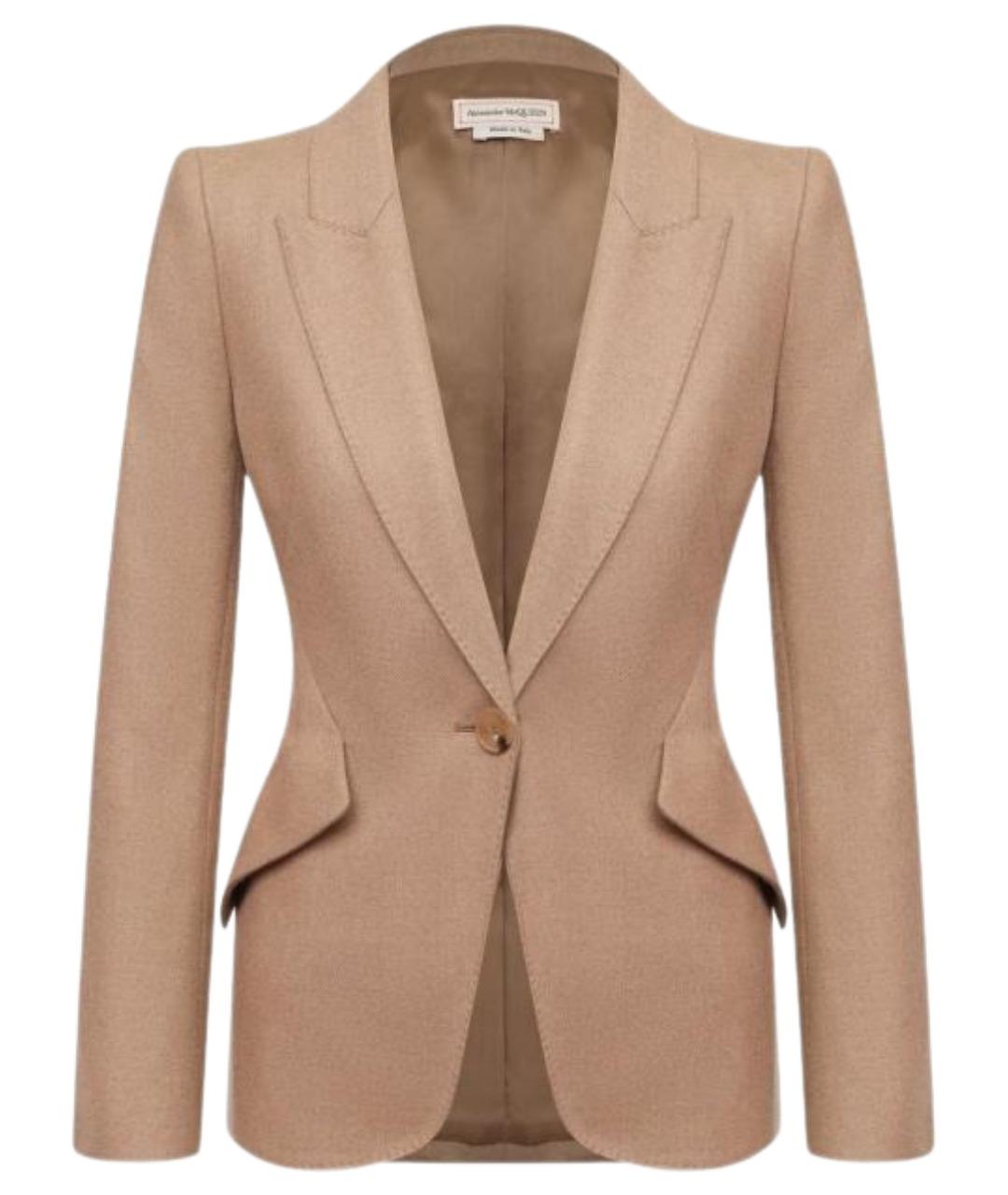 ALEXANDER MCQUEEN Коричневый шерстяной жакет/пиджак, фото 1