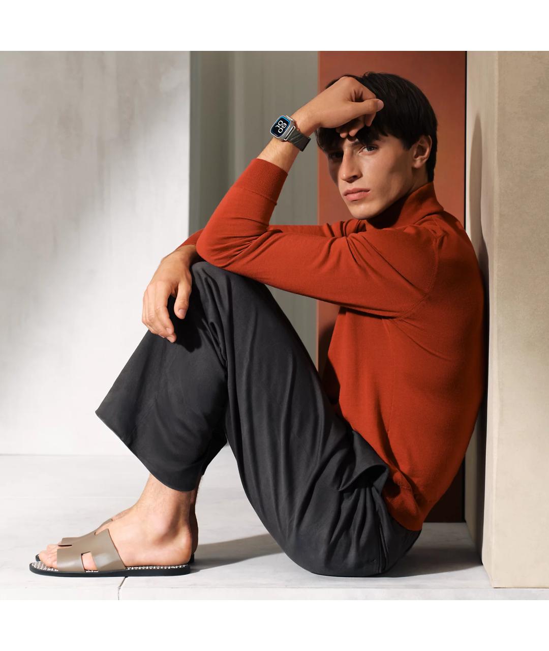 HERMES Серые титановые часы, фото 3