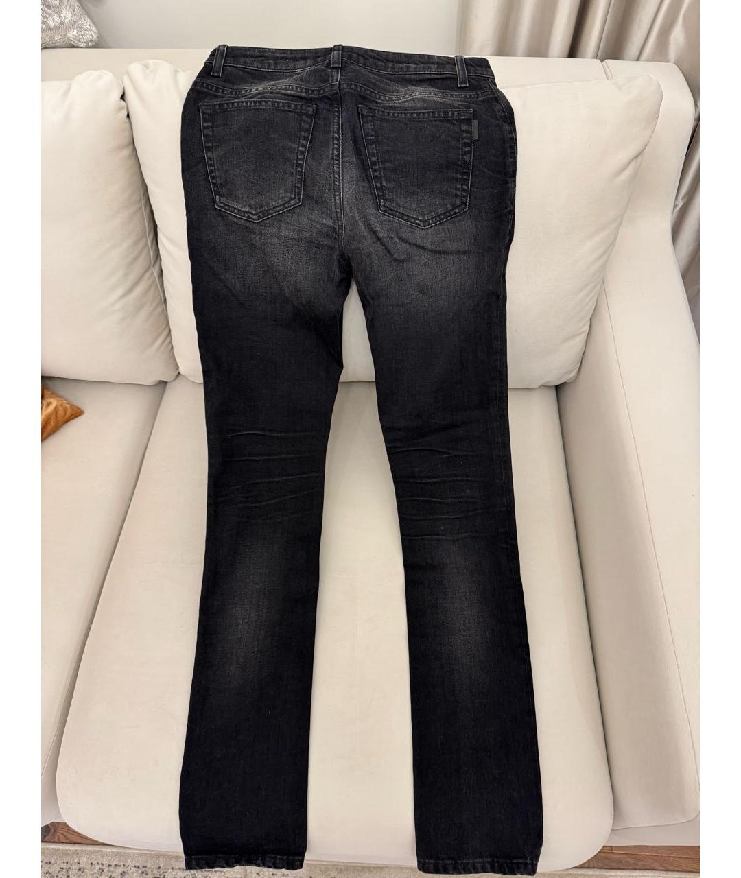 SAINT LAURENT Синие хлопковые прямые джинсы, фото 2