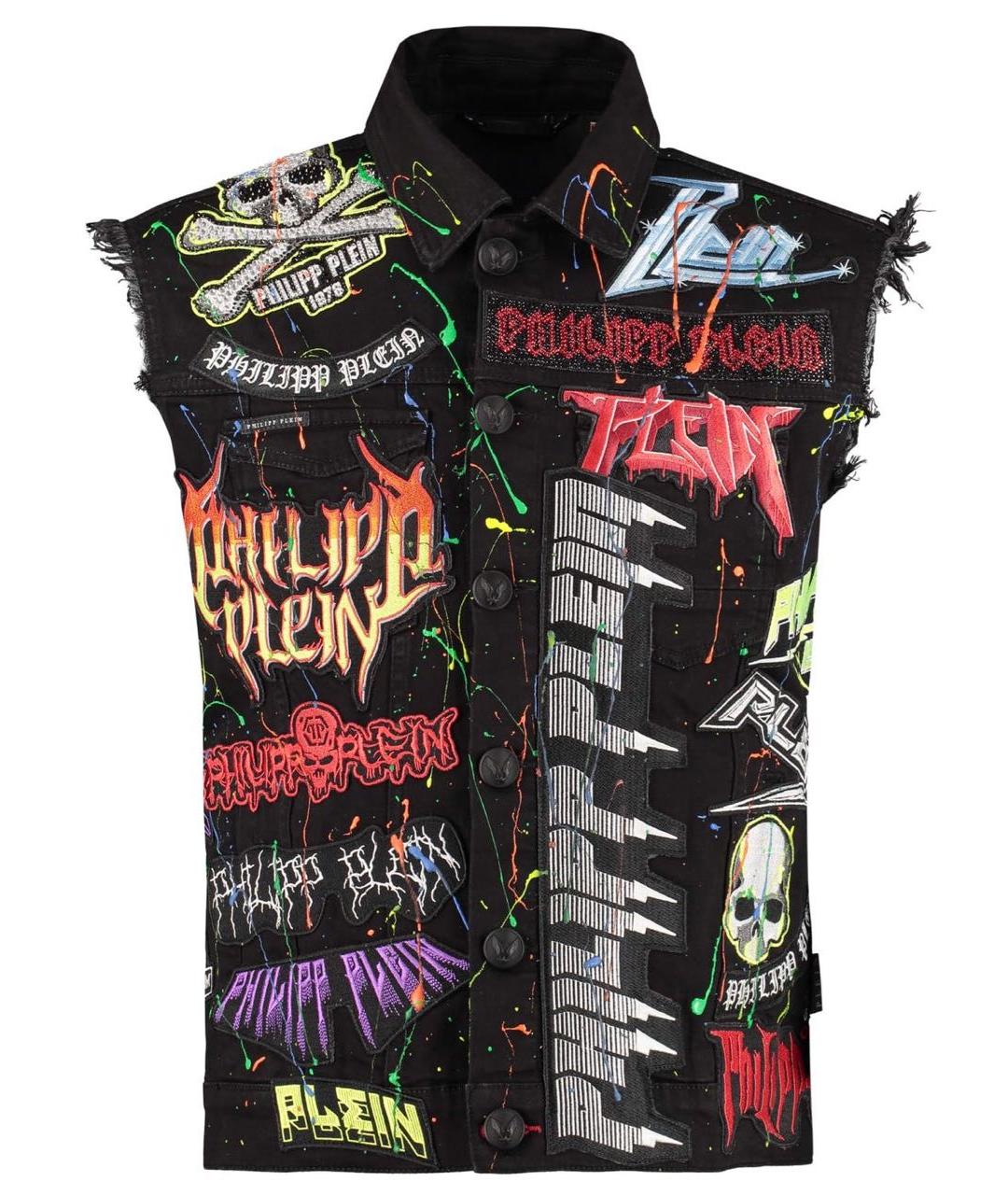 PHILIPP PLEIN Черный хлопковый жилет, фото 1