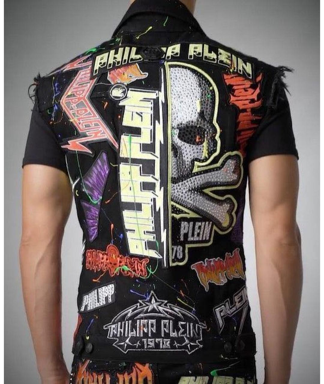 PHILIPP PLEIN Черный хлопковый жилет, фото 6