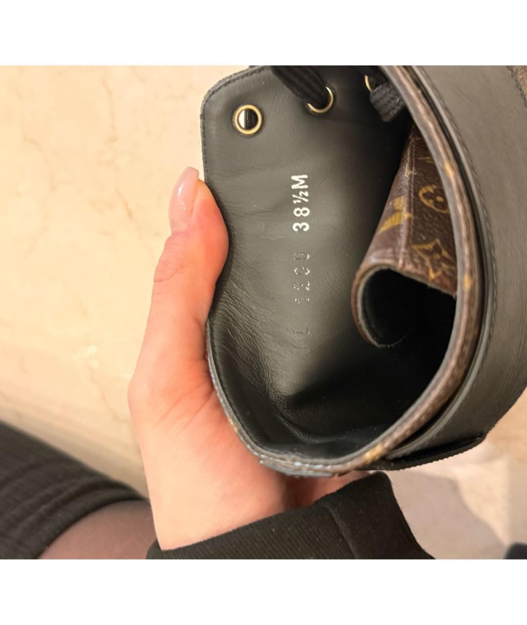 LOUIS VUITTON Коричневые кожаные ботинки, фото 5