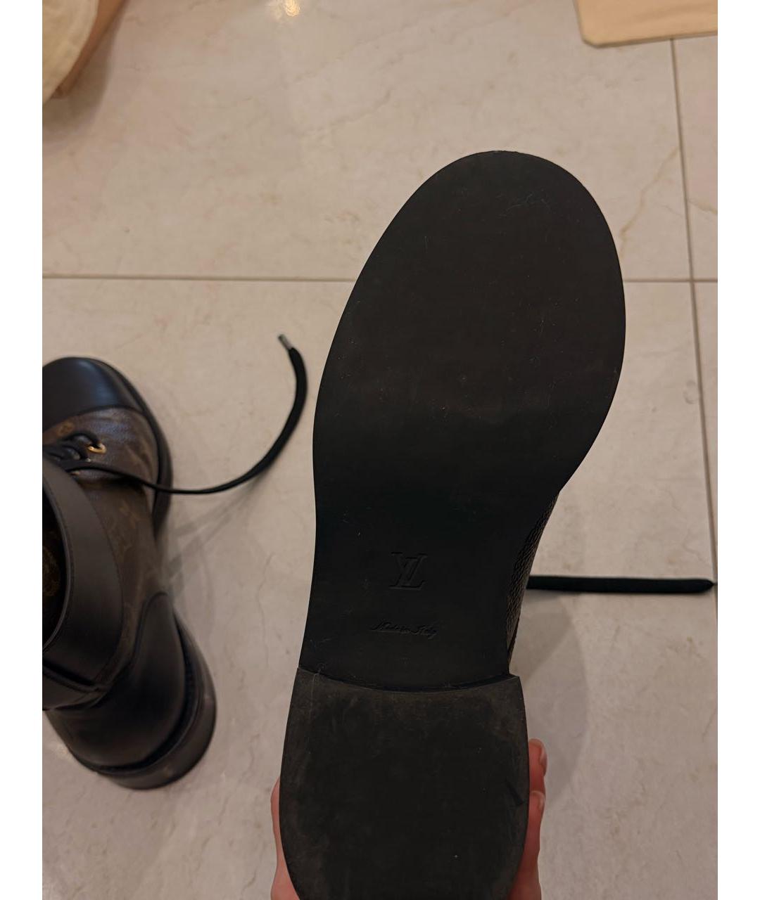LOUIS VUITTON Коричневые кожаные ботинки, фото 7