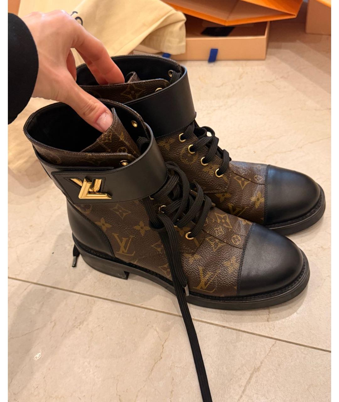 LOUIS VUITTON Коричневые кожаные ботинки, фото 2