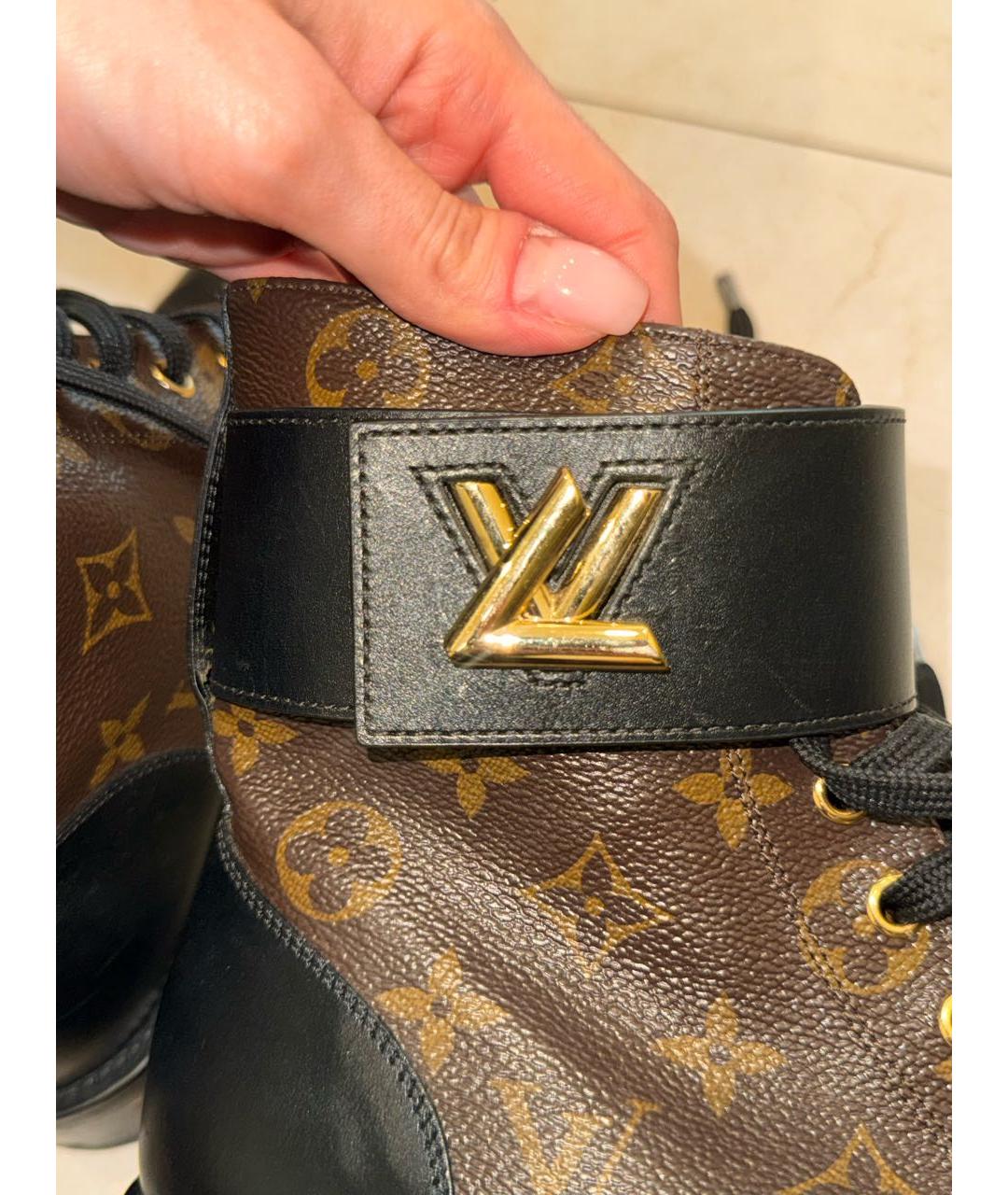 LOUIS VUITTON Коричневые кожаные ботинки, фото 6