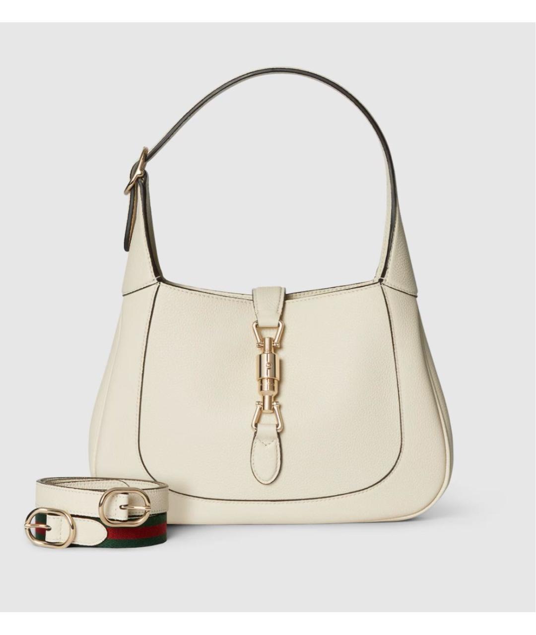 GUCCI Белая кожаная сумка с короткими ручками, фото 7