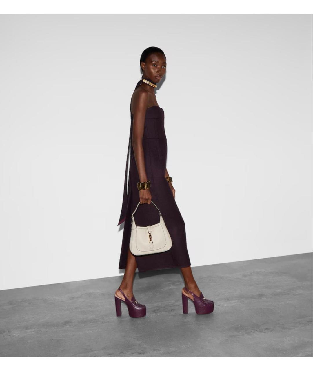 GUCCI Белая кожаная сумка с короткими ручками, фото 5