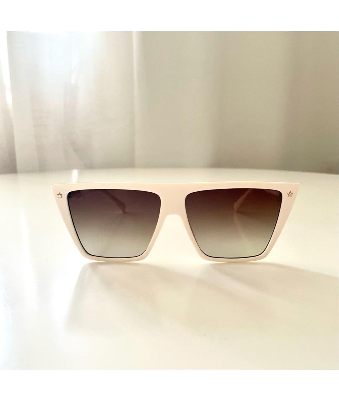 CHIARA FERRAGNI Бежевые пластиковые солнцезащитные очки, фото 9