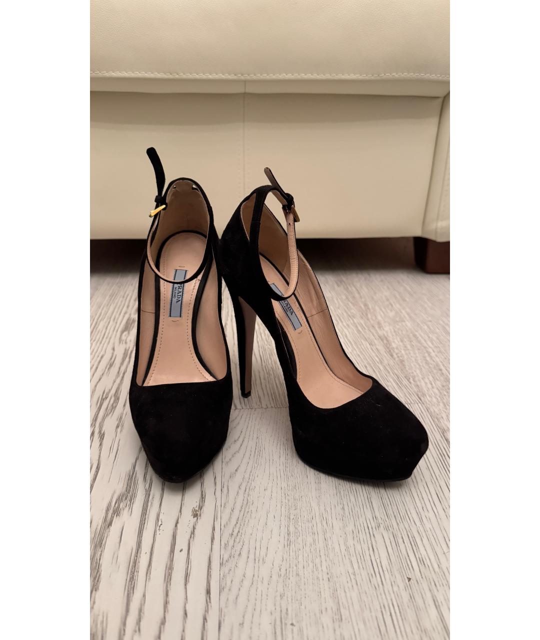 PRADA Черные замшевые туфли, фото 2
