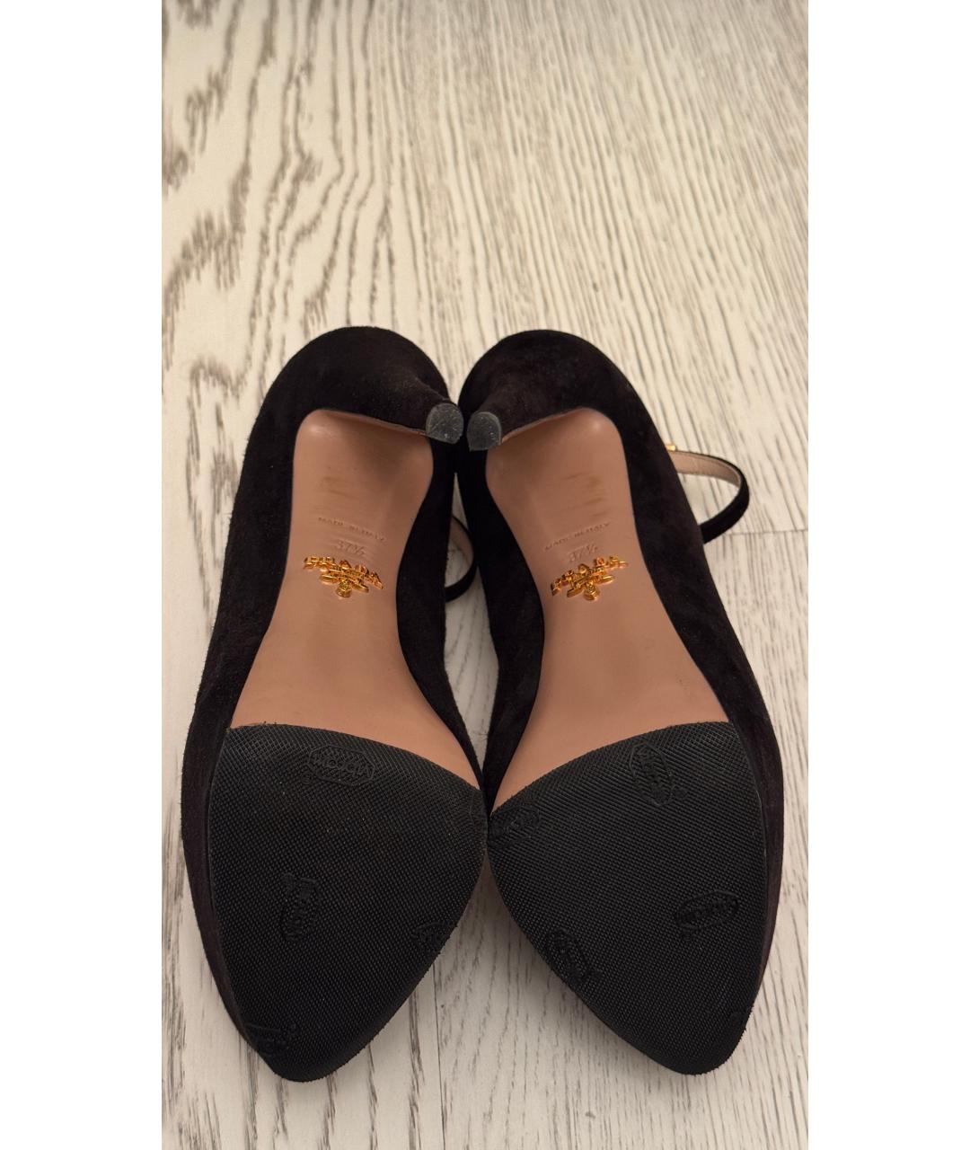PRADA Черные замшевые туфли, фото 5