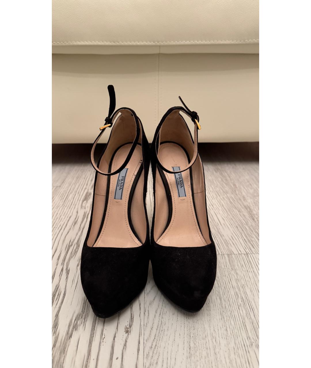 PRADA Черные замшевые туфли, фото 3