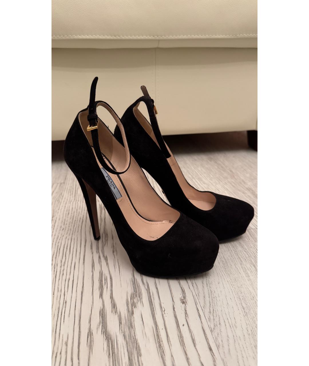 PRADA Черные замшевые туфли, фото 6