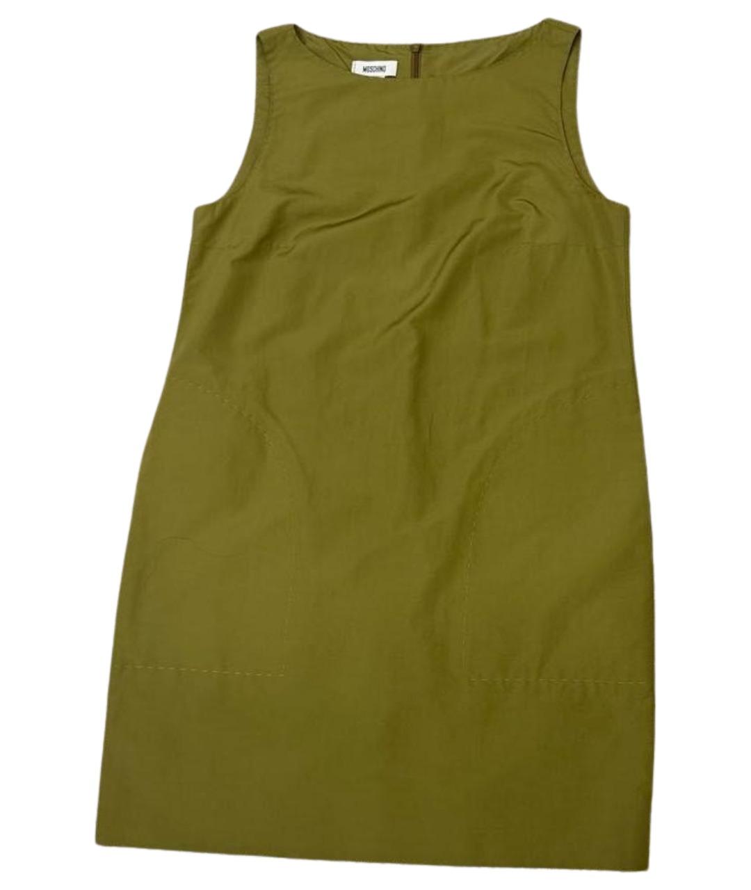 MOSCHINO Хаки хлопковое повседневное платье, фото 1