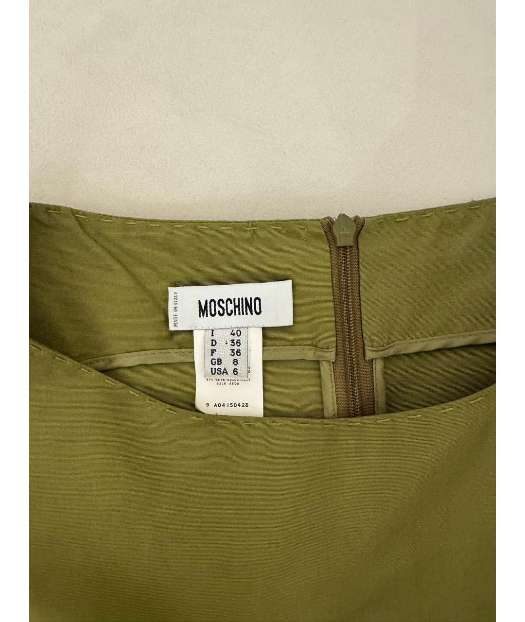 MOSCHINO Хаки хлопковое повседневное платье, фото 3