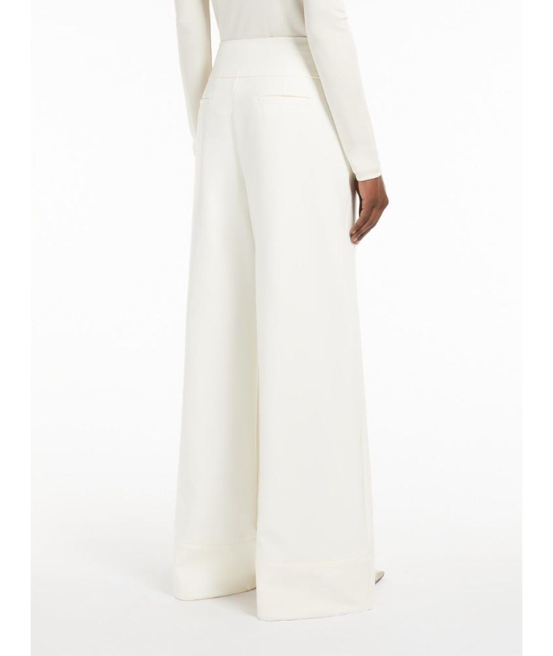 MAX MARA Белые полиамидовые брюки широкие, фото 3