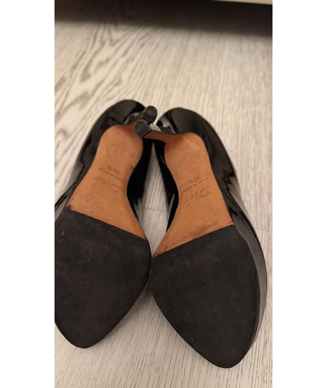 CHRISTIAN DIOR Черные туфли из лакированной кожи, фото 5