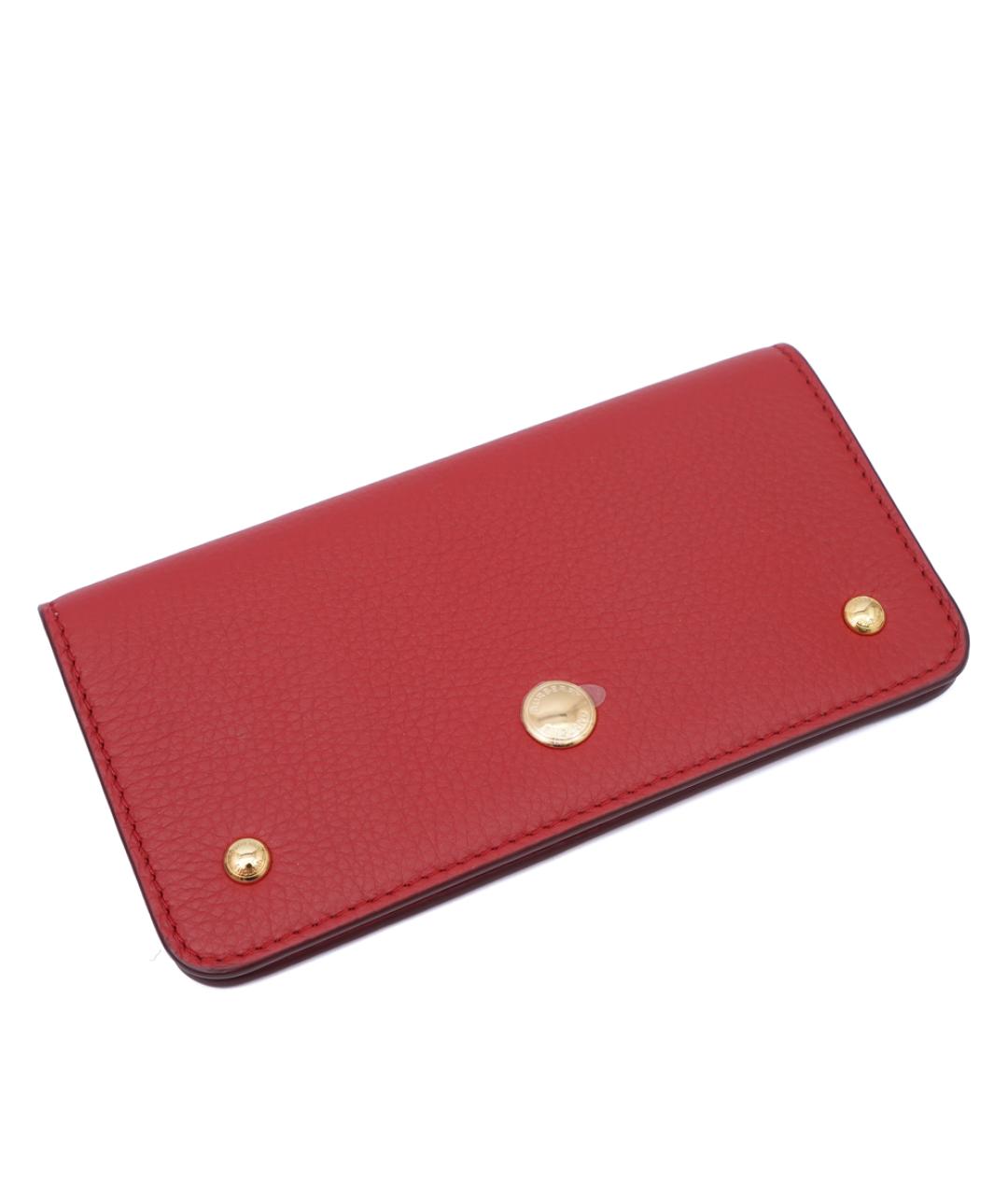 BURBERRY Красный кожаный кошелек, фото 2