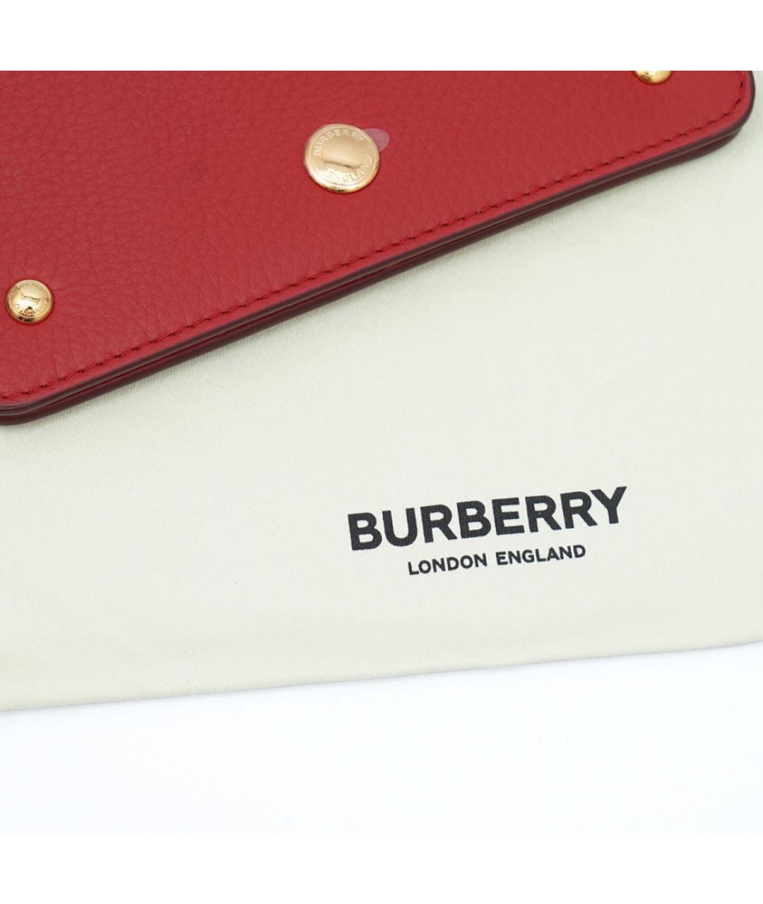 BURBERRY Красный кожаный кошелек, фото 5