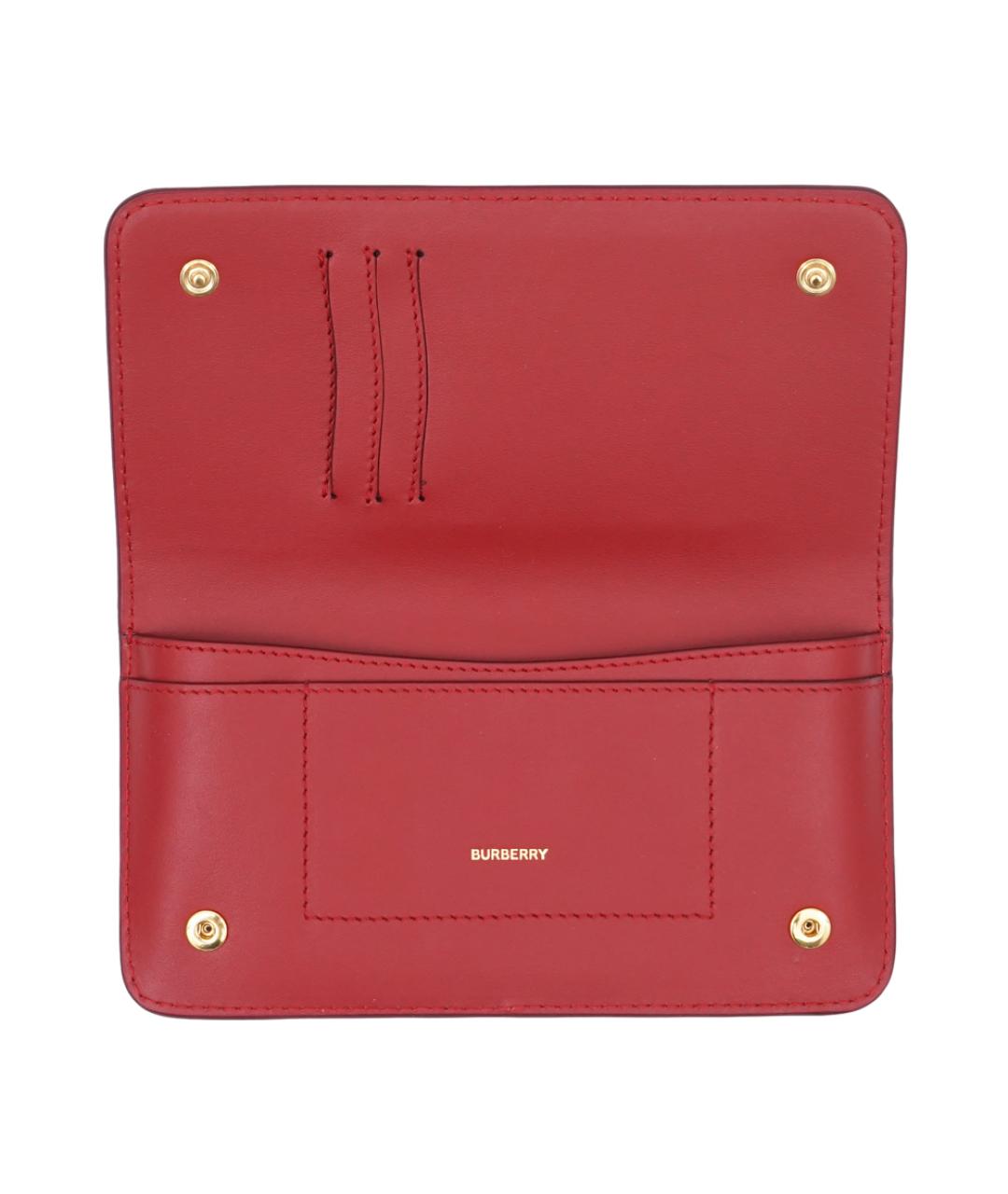 BURBERRY Красный кожаный кошелек, фото 4