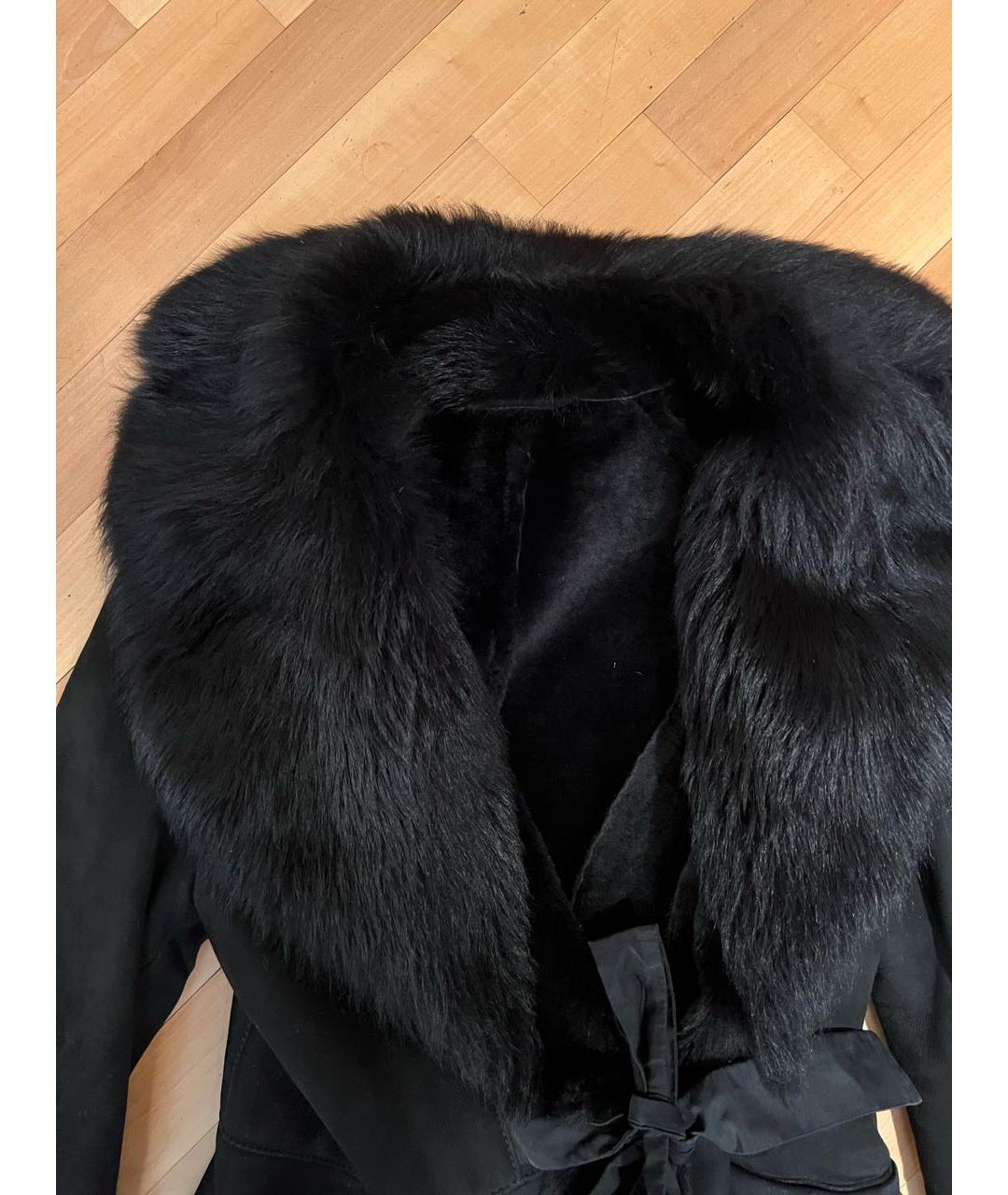 MAX MARA Черная шерстяная дубленка, фото 4