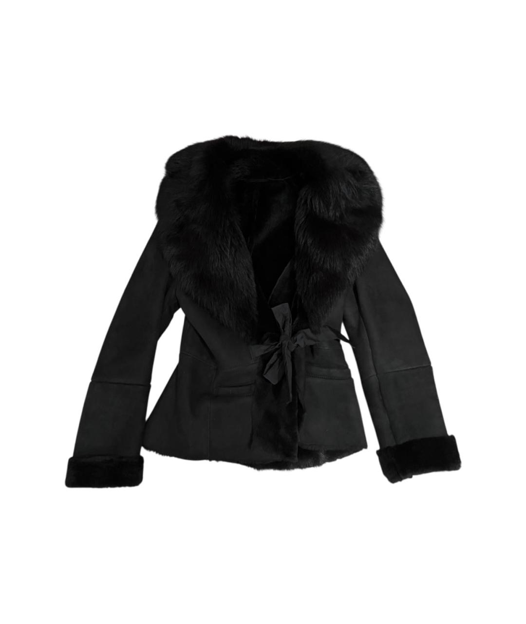 MAX MARA Черная шерстяная дубленка, фото 1