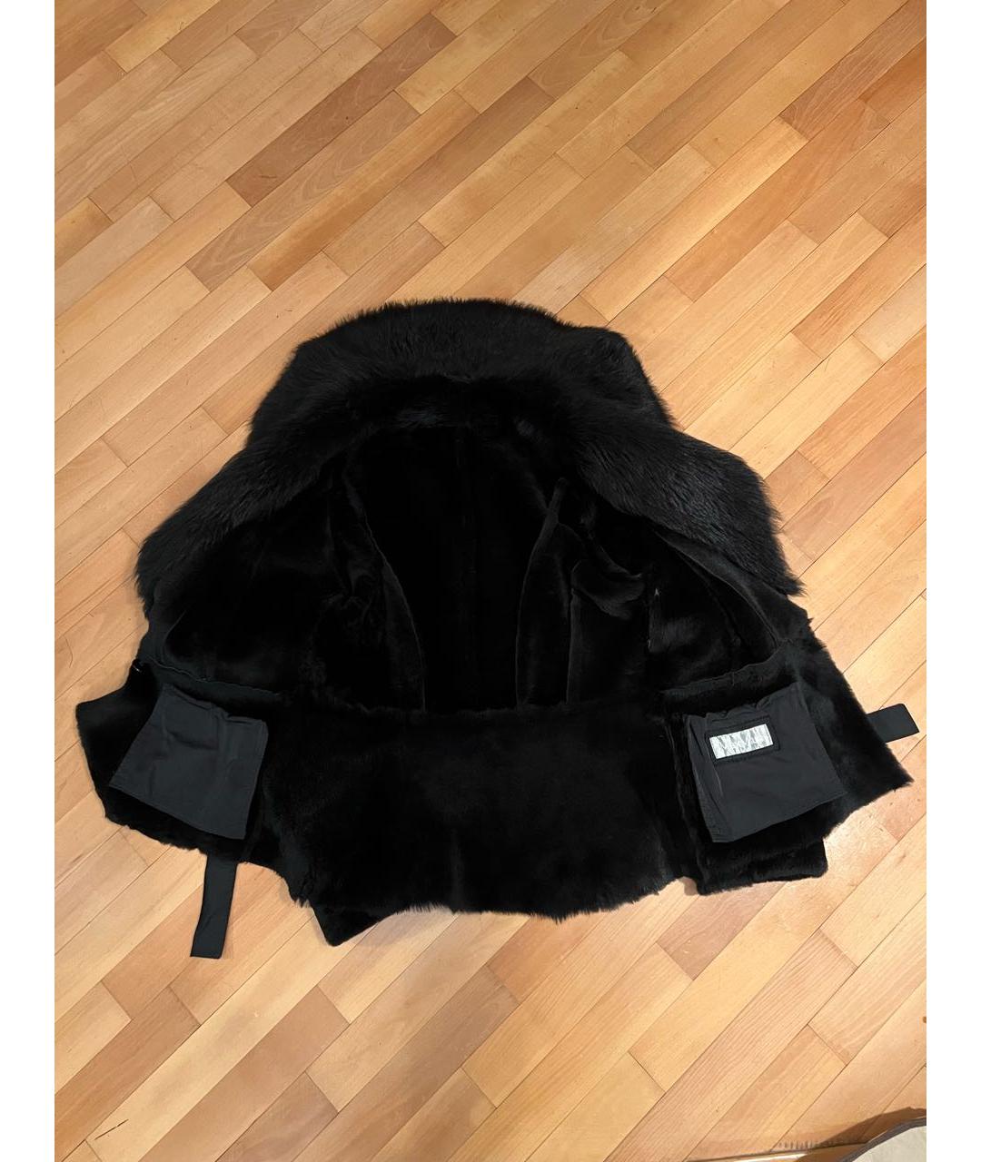 MAX MARA Черная шерстяная дубленка, фото 3