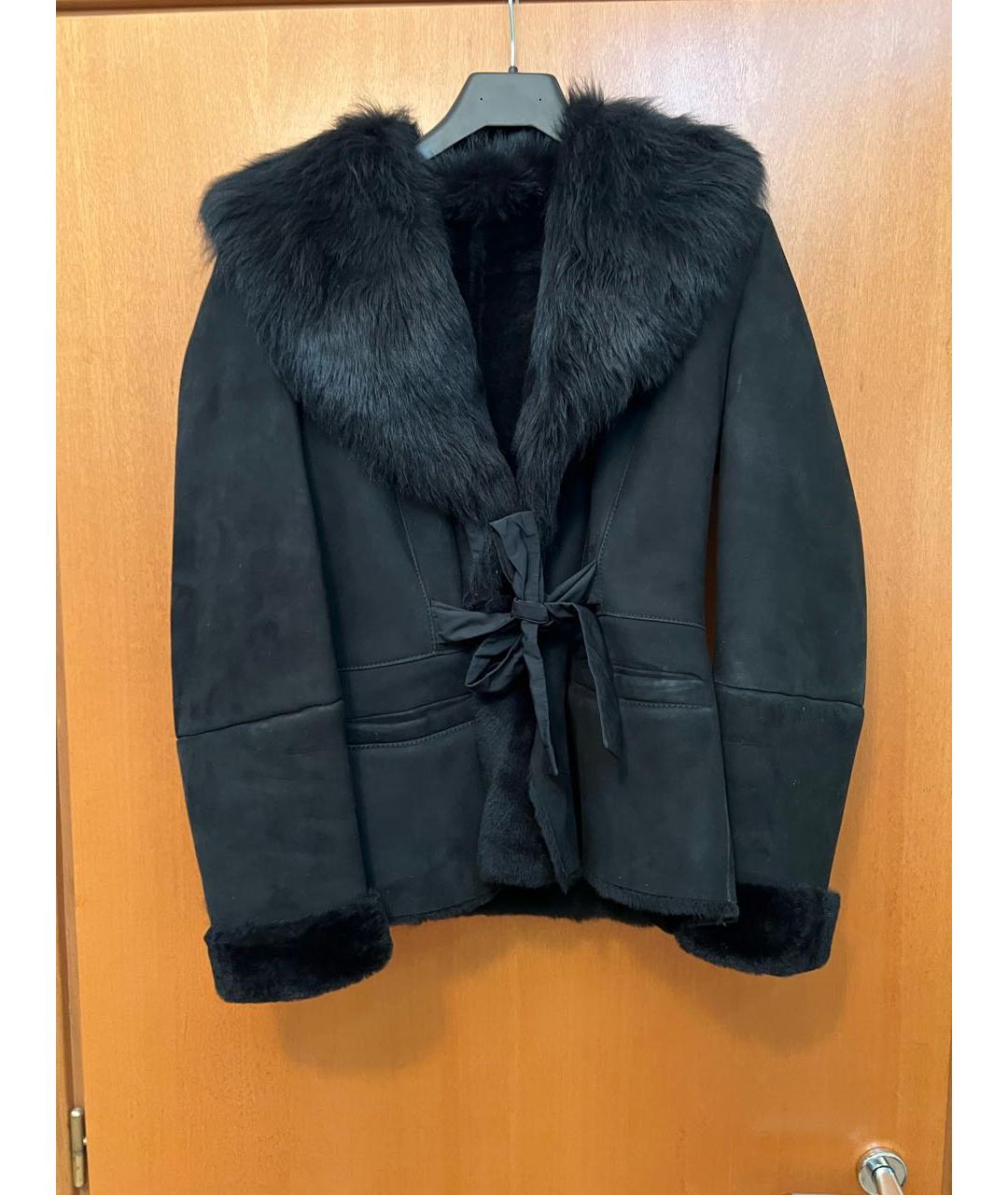 MAX MARA Черная шерстяная дубленка, фото 6